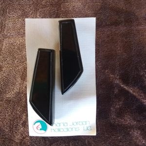 Vintage Karla Jordan - Black Agate Earrings